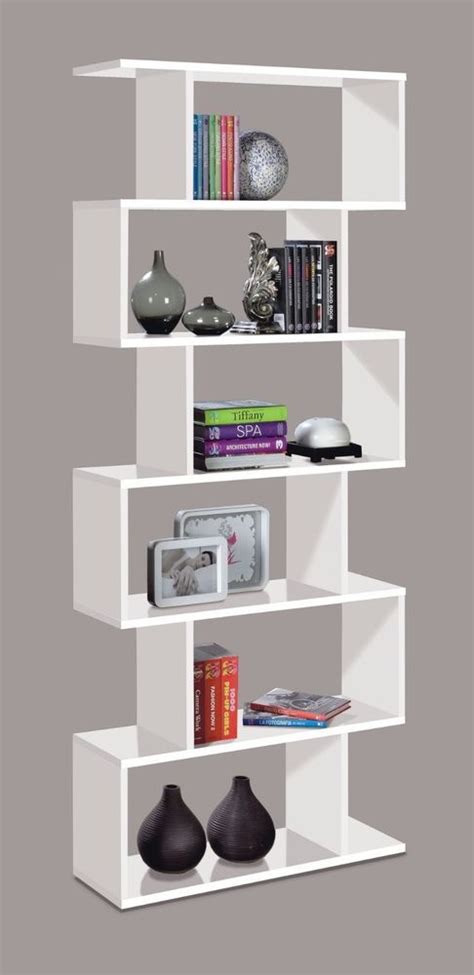The ways to use an open room multiply when you divvy up the space. Modern Bookcase Black or White Zig Zag Room Divider ...