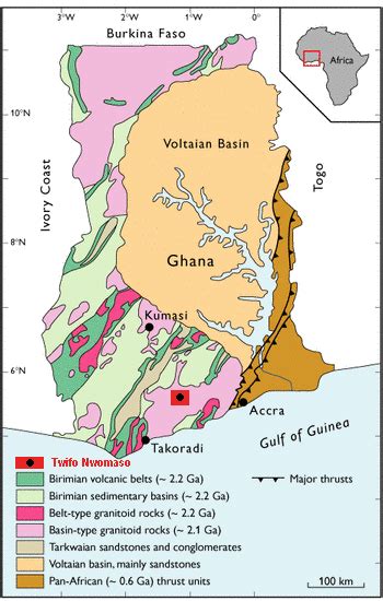 Map Of Ghana Showing The Study Area Source Ghana Geological Survey
