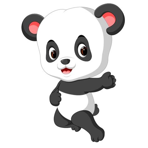 Dibujos Animados Lindo Bebé Panda Vector Premium