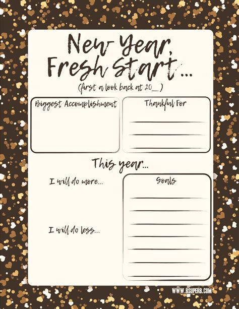 New Year Goals Template