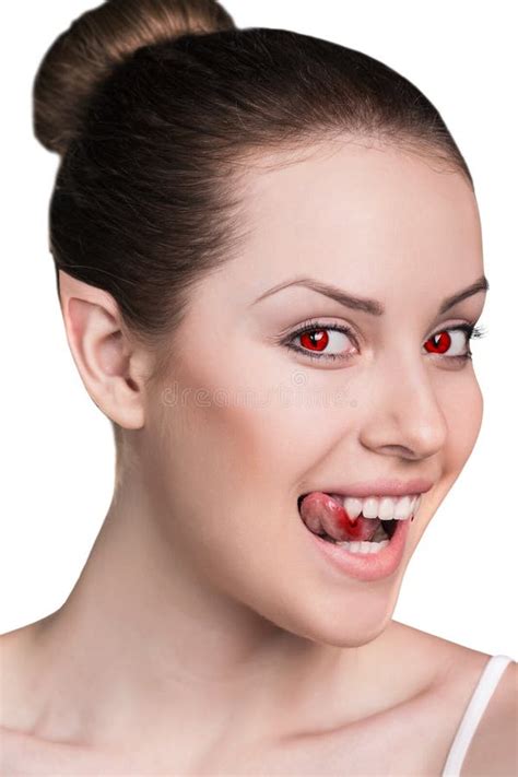 Vampire Woman With Fangs Stock Image Image Of Attractive 62526733