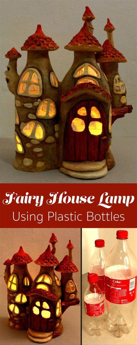 Fairy House Lamp Using Plastic Bottles | House lamp, Fairy furniture