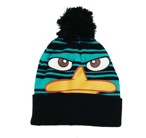 Perry The Platypus Phineas And Ferb Face Adult Pom Beanie Hat