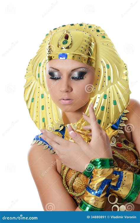 The Girl Dancer In A Costume Of The Pharaoh Stock Image Image Of