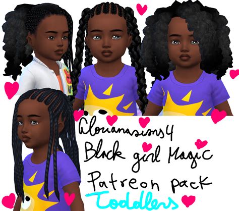 Little Black Girl Magic Glorianasims4 On Patreon Sims 4 Black Hair