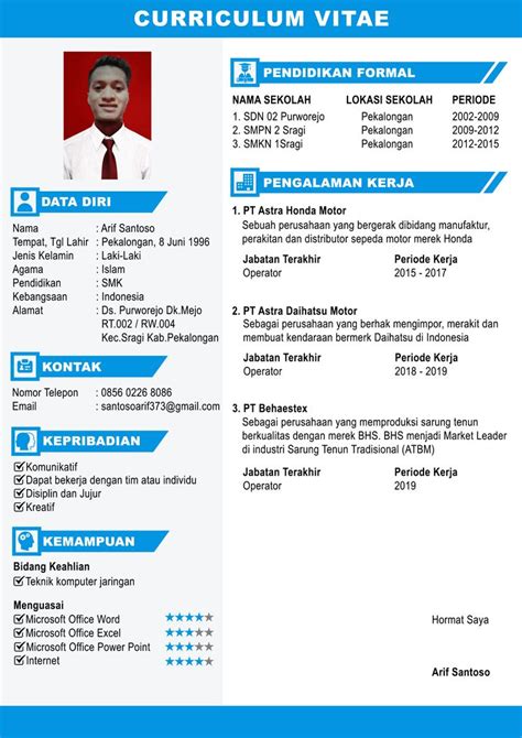 Contoh CV Lamaran Kerja Kreatif Dan Menarik 17 Cv Kreatif Desain Cv