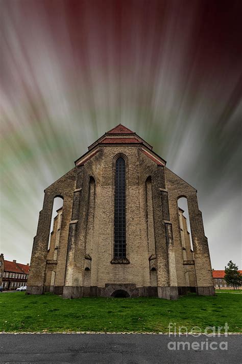 Copenhagen Grundtvigs Church Sunburst Aurora Effect Photograph By