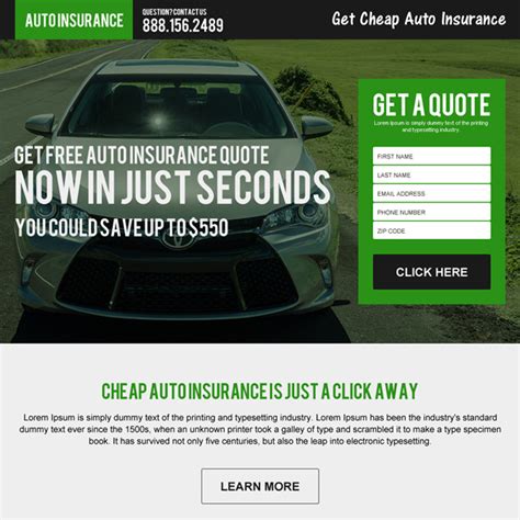 Compare and buy your car insurance with us. Download cheap auto insurance free quote responsive landing page design at an affordable price ...