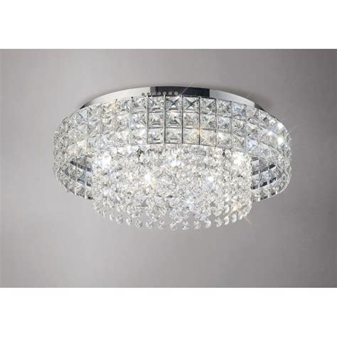 John lewis & partners plymouth gu10 led 3 spotlight ceiling plate, ivory. Diyas Edison Crystal Flush Ceiling Light Polished Chrome