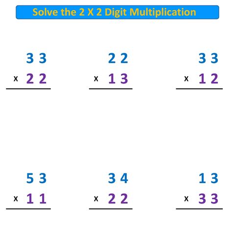 Multiplication Problems 2 X 2 Digit No Regrouping Mr Rs World Of Math