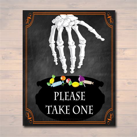 Please Take One Halloween Candy Sign Chalkboard Halloween