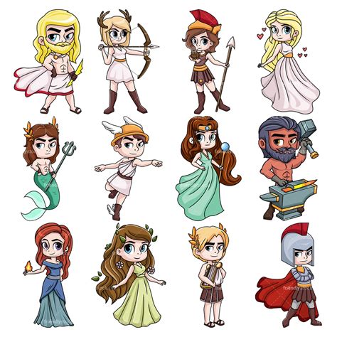 Greek Gods Cartoon Vector Clipart Friendlystock