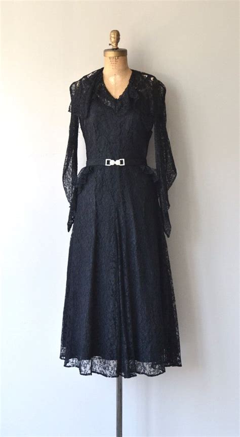 Night Chrysalis Dress Vintage 1930s Dress Black Lace 30s Etsy