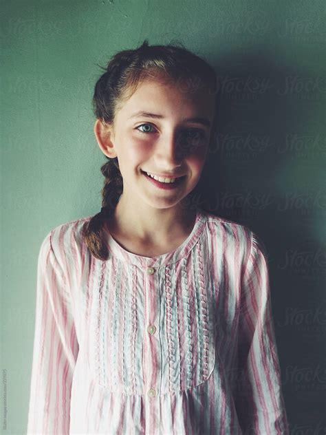 Portrait Of Happy Eleven Year Old Girl By Stocksy Contributor Rialto