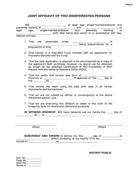 Affidavit Of Disinterest 2020 2022 Fill And Sign Printable Template