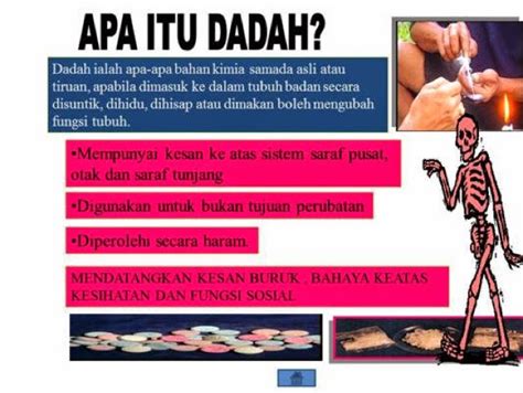 Terdapat banyak keluarga yang jadi cerai berai disebabkan oleh kesan penyalahgunaan dadah dan ketagihan. Kesan Dadah Kepada Negara