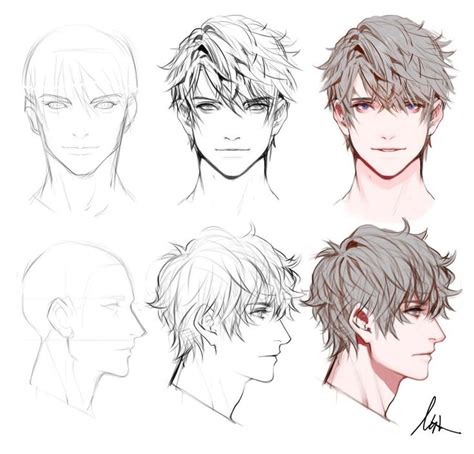 How To Draw Anime Hair Male At Drawing Tutorials
