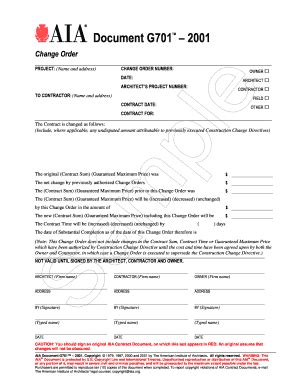 Learn vocabulary, terms and more with flashcar. Aia Change Order Form - Fill Online, Printable, Fillable ...