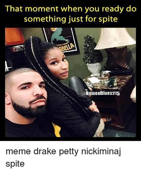51 fantastic memes to explode your day. That Moment When You Ready Do Something Just for Spite 215 Meme Drake Petty Nickiminaj Spite ...