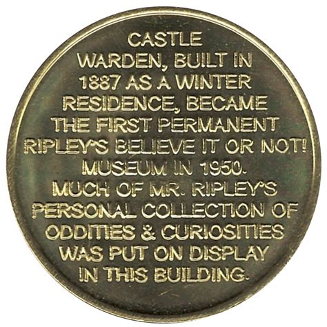 Jeton Ripleys Believe It Or Not Castle Warden St Augustine