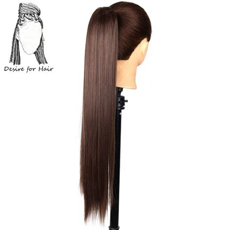 24inch 150g Silky Straight High Tempreture Synthetic Fiber Ponytail