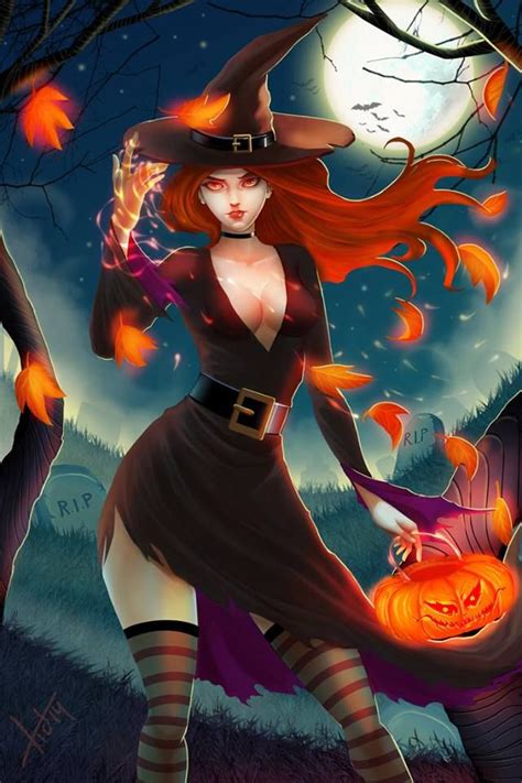 Halloween Girl Fantasy Witch Halloween Art Naughty Witch