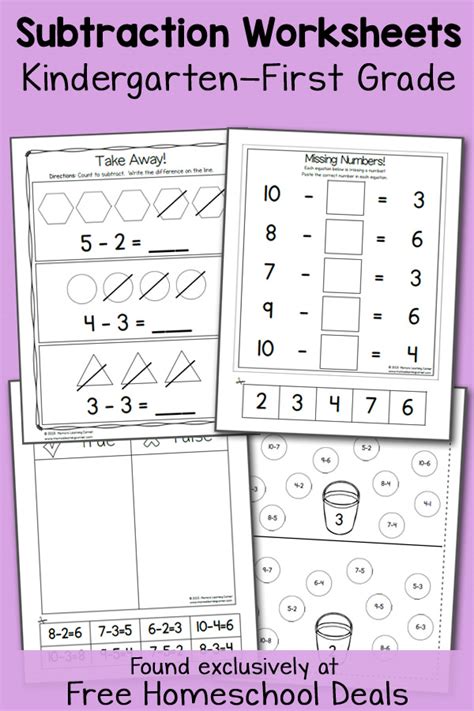 Then click the add selected questions to a test button before moving to another page. FREE K-1 SUBTRACTION WORKSHEETS (instant download) | Free ...