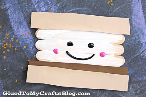 Paint with leaves, sticks, flowers and rocks. Popsicle Stick Smores - Kid Craft - Glued To My Crafts