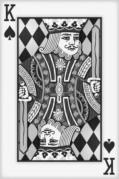 Playing Card Wall Art Playing Card Print King Card King Of Spades