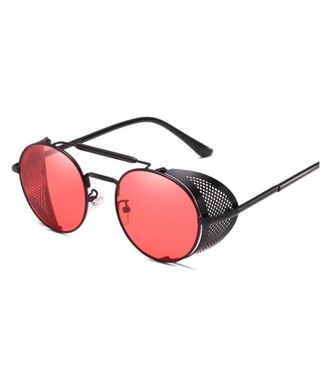 Resist Red Round Sunglasses Steampunk Red Buy Resist Red Round Sunglasses Steampunk