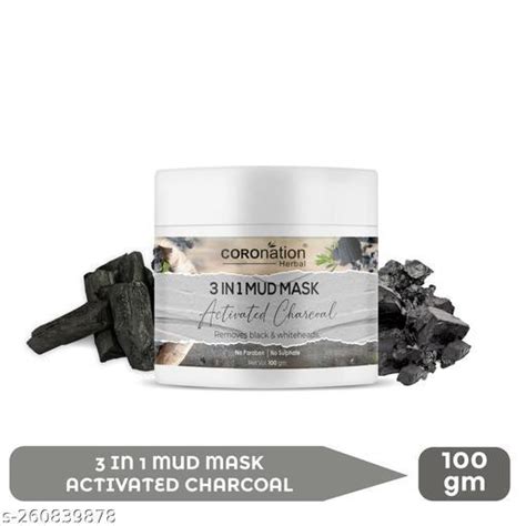 Coronation Herbal Activated Charcoal 3 In 1 Mud Mask 100 G