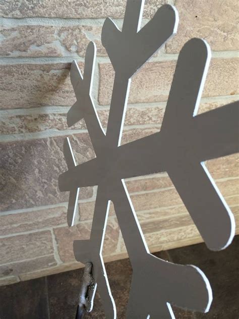 Christmas Metal Snow Flake Yard Stake Garden Decor Etsy