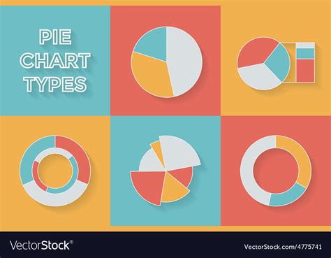 Pie Chart Types Set Of Infographic Elements Vector Image