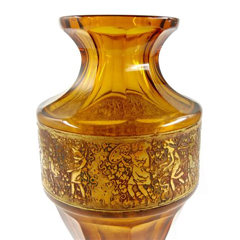 Amber Art Deco Vase Series Fipop Signed Moser Circa 1920 25 Ebay