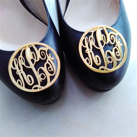 Personalized Monogrammed Shoe Clipgold Monogrammed Shoe Etsy
