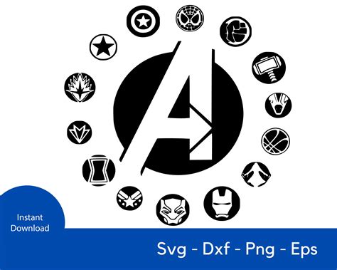 Avengers Logo Circle Svg Cutting Files Eps Dxf Png Cricut Etsy