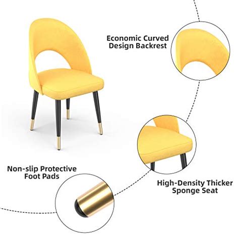 Mecor Modern Velvet Dining Chairs Set Of 2 Velvet Upholstered Side
