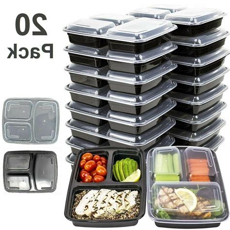 Meal Prep Containers Microwave Safe 3 Compartment Reusable