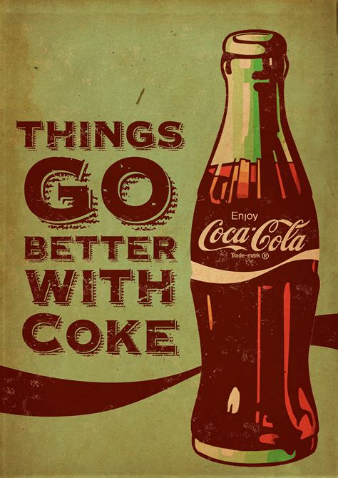 Sbagliato Umido Appendice Poster Coca Cola Retro Lateralmente