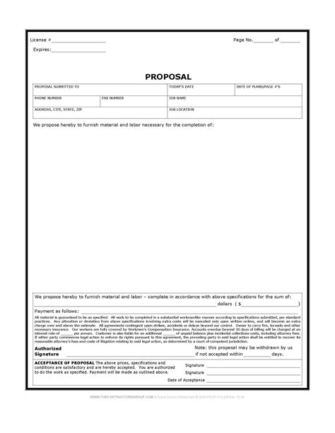 Construction Proposal Template Free Printable Documents