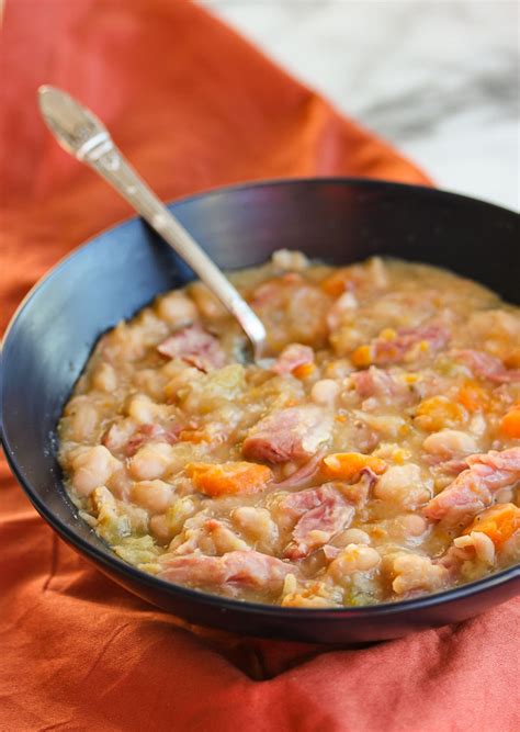 Slow Cooker Ham Bone And Navy Bean Soup Lisas Dinnertime Dish For