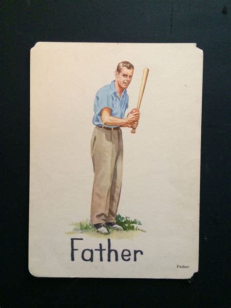 Vintage Large Picture Flash Card Father By Haoli On Etsy