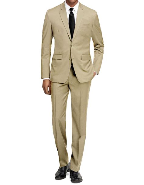 Mens Slim Fit Suit Beige