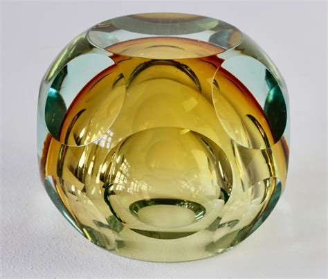 Midcentury Italian Faceted Murano Glass Vase Flavio Poli For Seguso Attributed For Sale At 1stdibs