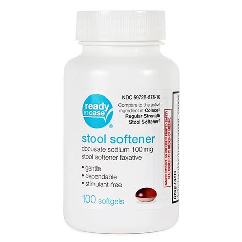 Docusate Sodium Stool Softener Softgel 100mg 100ct