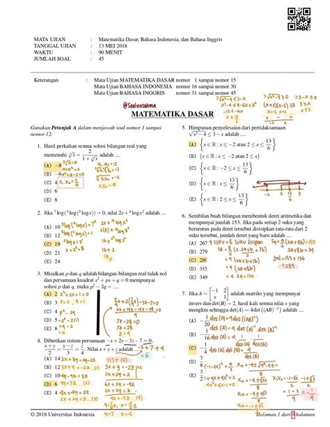 Ambisnotes Simak Ui Matematika Dasar Tahun Ambisnotes