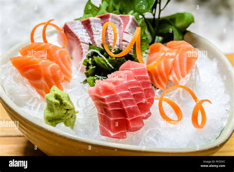 Moriawase 3 Shu Sashimi Assortment Stock Photo Alamy