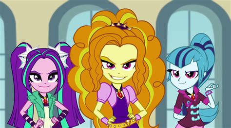 Image Dazzlings Grinning At The Rainbooms Eg2png My Little Pony