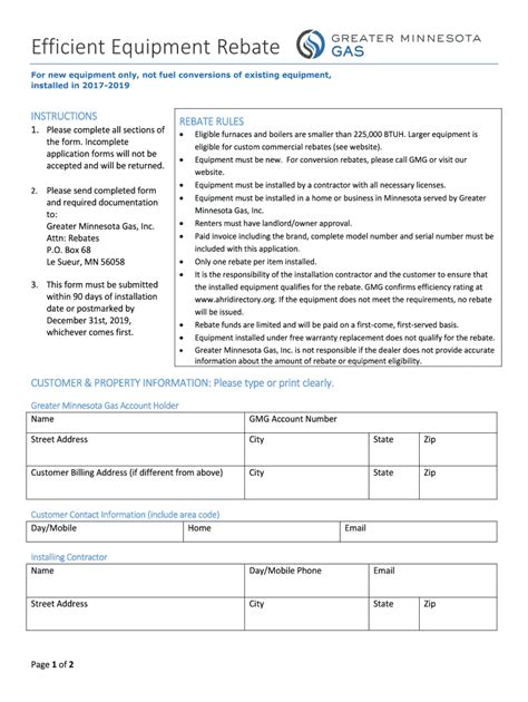 fillable online natural gas conversion rebate program application form fax email print pdffiller