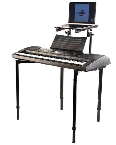 Double Piano Keyboard And Laptop Stand By Griffin 2 Tierdual